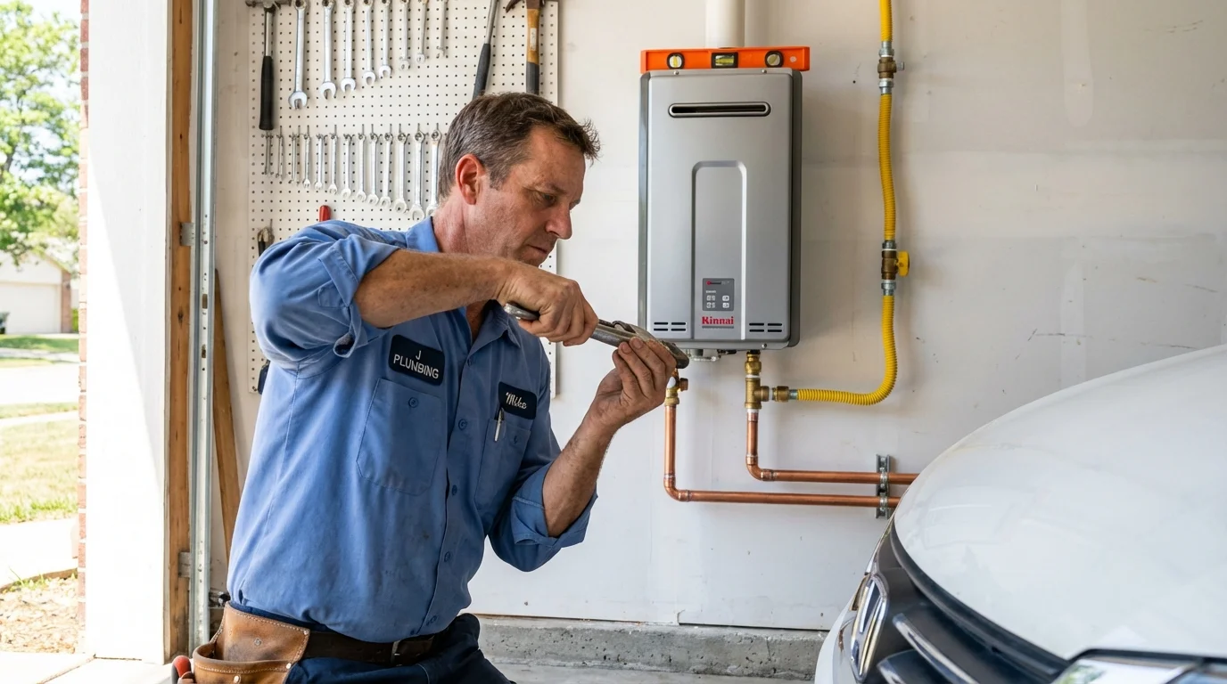 Tankless water heater installation by a Johns Plumbing LLC plumber in Greenwich
